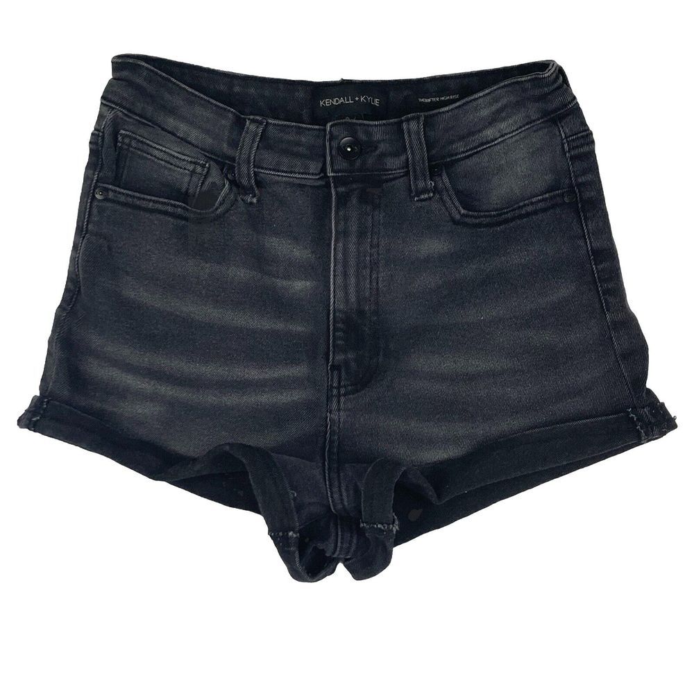 Kendall + Kylie Jean Shorts Womens Black High Rise Size 9/29 (28 Measured Waist)